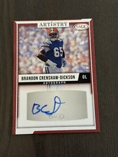 2024 Sage Artistry Autographs Red Parallel ART-BCD BRANDON CRENSHAW-DICKSON RC