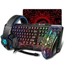 Gaming Keyboard and Mouse Ergonomic Pro Combo LED Backlight USB Wired 4 In1