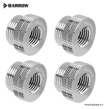 4Pcs Barrow G1/4" Fillport Fitting Bulkhead Pass Through Fitting TCDZS-V1 Silver