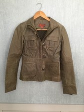 Helium Ladies Vintage Green Soft Genuine Leather Jacket Size 10