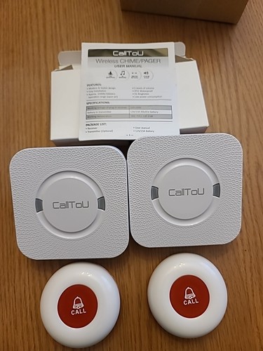 CallToU Wireless Caregiver Pager 2 Chimes and 2 Call Bottons NO STRAPS Open Box - Picture 3 of 7