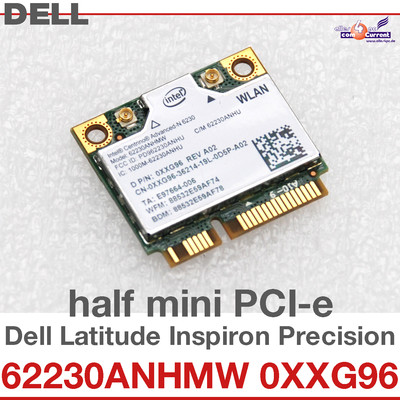 Wi-Fi WLAN WIRELESS CARD NETZWERKKARTE FÜR DELL MINI PCI-E 62230ANHMW 0XXG96 D09