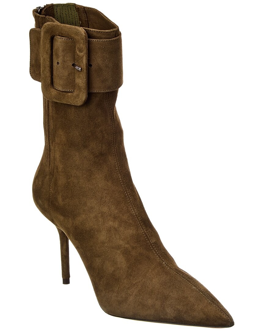 Женские замшевые ботильоны Aquazzura St Honore с пряжкой 85 Зеленый 375 86190₽