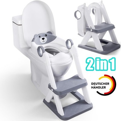 Toilettensitz Kinder mit Treppe WC Aufsatz für Kinder 2-in-1 Toilettentrainer