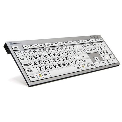 Logickeyboard Large Print Black on White Slim Line PC Keyboard