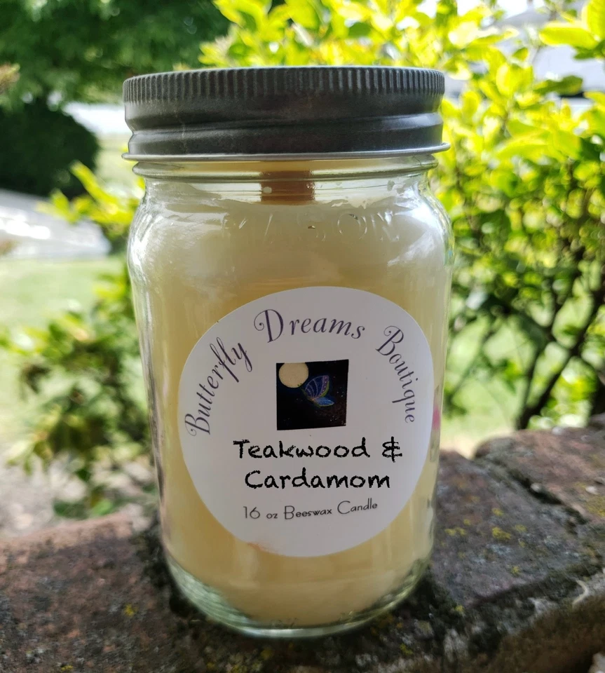 Velas tarro de albañil de cera de abejas All Natural Woodsy & Spice de 16 oz Foto 2 de 4