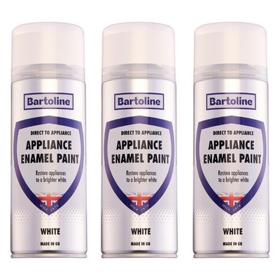3x Bartoline Appliance Enamel Paint White Fridge Freezer Color Restorer 13.53oz