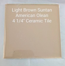 Vintage 4 1/4" American Olean Tile Sandlewood / Suntan  Light brown Reclaimed