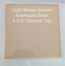 Vintage 4 1/4" American Olean Tile Sandlewood / Suntan  Light brown Reclaimed