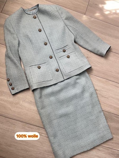 Women Akris Suit Mint Wool S