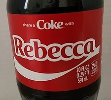 2025 COCA-COLA Original Share a Coke with REBECCA Limited 20 oz. Sealed Bottle