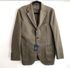 DRAKE'S Green Cotton Twill Sport coat Jacket Blazer Sz US 38 / EU 48  Italy- NEW