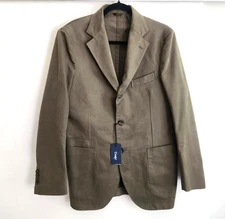 DRAKE'S Green Cotton Twill Sportcoat Jacket Blazer Sz US 38 / EU 48  Italy- NEW