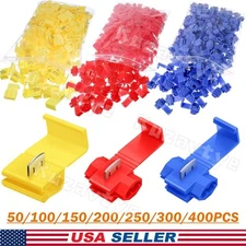 50/400X Quick Splice Snap Wire Connectors Insulated T-Taps Cable Crimp Terminals