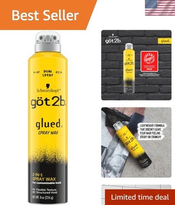 8 oz Glued Spray Wax for Strong Hold: Toggle Between Textures Effortlessly