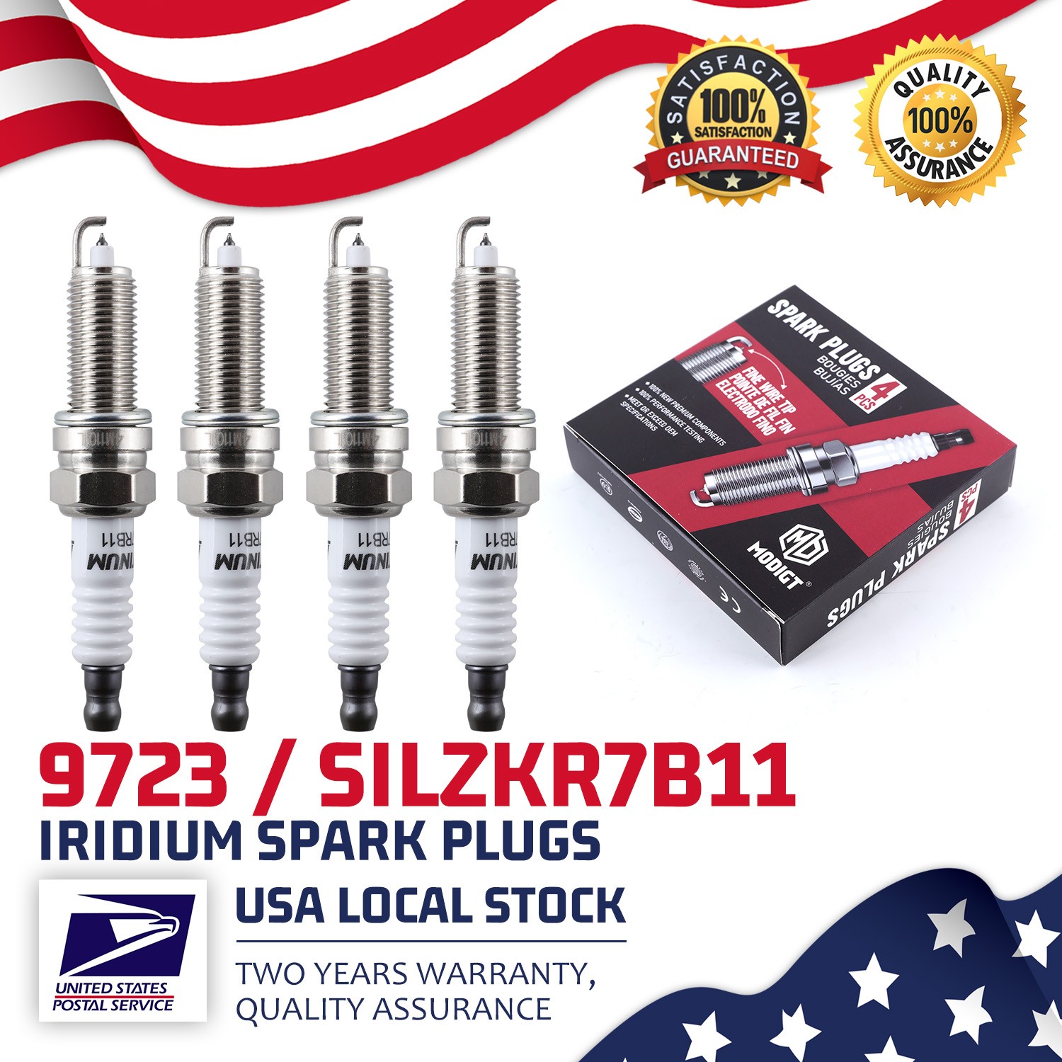 4pcs OEM NEW Iridium Spark Plugs 9723 For Hyundai Genesis Coupe Kia Soul Sorento