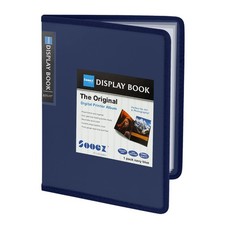 30-Pocket Binder with Plastic Sleeves 8.5x11 Navy Blue Art Portfolio Folder