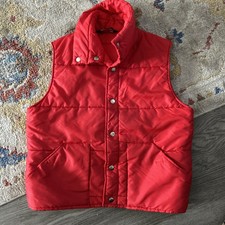Vintage Sportsmaster Sports Master Red Down Mens Vest Sz M 42โ Made In USA