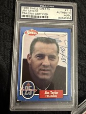 Swell 1988 Greats Jim Taylor #113 Packers Saints PSA/DNA Autographed Card