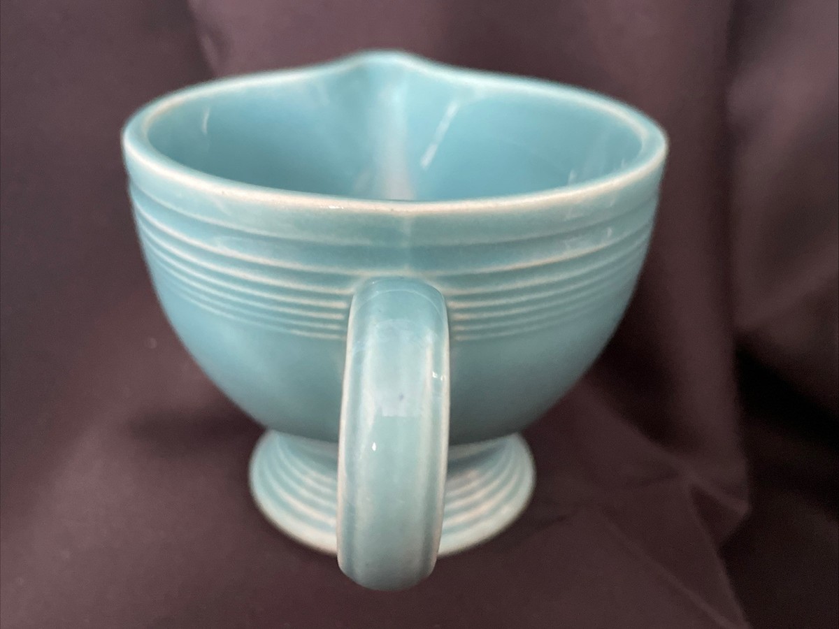 Vintage Fiesta Turquoise Creamer & Sugar Bowl with Lid