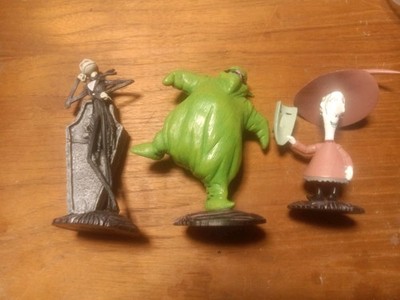 NIGHTMARE BEFORE CHRISTMAS Disney Store DELUXE 3 Piece Figurine/Figure