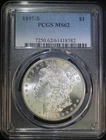 1897 S Morgan Silver Dollar PCGS MS62 Well Struck Coin