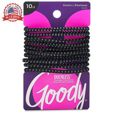 No Slip Hair Ties 4MM Rubber Bands Black Slideproof Hold 10 Pcs for Ponytails