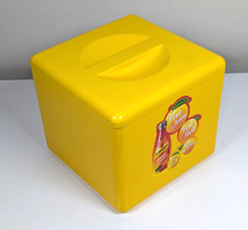 Schweppes Ice Bucket Yellow Vintage 1980's Square - Gaskell & Chambers Home Bar!