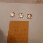Lot of 3 Roosevelt Dimes 1947, 1947-D, 1947-S Average Circulated 90% Silver