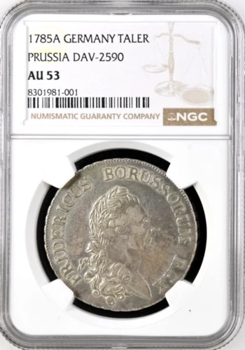 Germany Prussia 1785 Thaler Silver  Friedrich  NGC AU 53