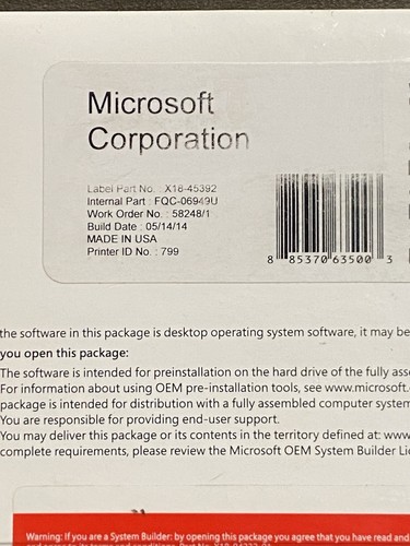 MICROSOFT WINDOWS 8.1 PRO OEM DVD SOFTWARE -UPDATE MEDIA INCLUDED - NEW! SEALED! - Picture 4 of 9