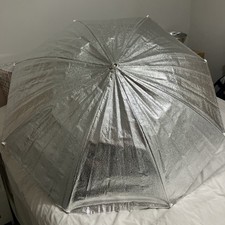 Silver And white Photography Studio  Umbrella 110cm Diameter Vintage