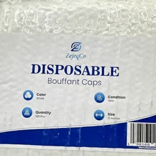 Disposable Bouffant Caps, Spun-bounded Poly, Hair Head Cover Net 21in. (100pcs)