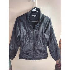 Calvin Klein Golf Jacket Womens Lg Black Old Course St Andrews Windbreaker Zip
