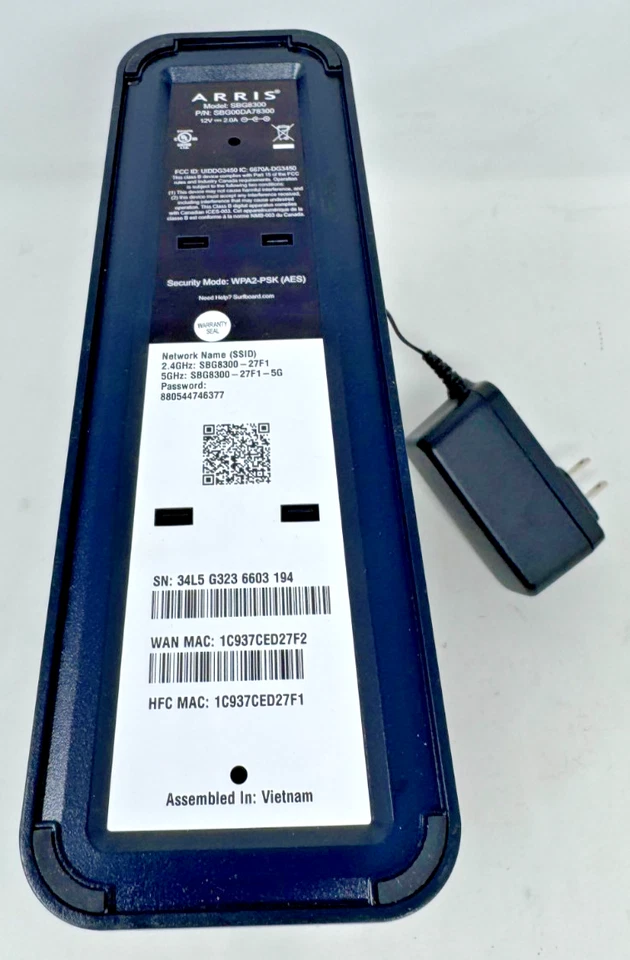 Arris SURFboard SBG8300 DOCSIS 3.1 Gigabit Cable Modem & Router + Power Supply - Image 4 of 4