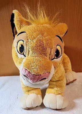 Disney Store The Lion King Simba Young Cub Plush Stuffed Animal 21'' Nose to Tail