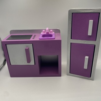 KidKraft Wooden Dollhouse Furniture- Purple/ Silver Kitchen