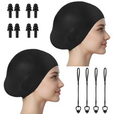10 PCS Swimming Set Nose Clips Silicone Swim Caps Ear Plugs Adult Swimmer