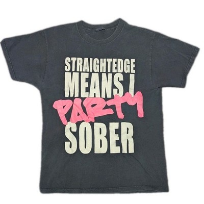 Vintage Straight Edge Party Sober Shirt Hardcore Punk Minor Threat READ!