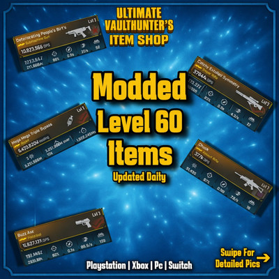 Borderlands 4 | Modded Level 60 Gear | Items | Guns | Shields | Equiment | BL4