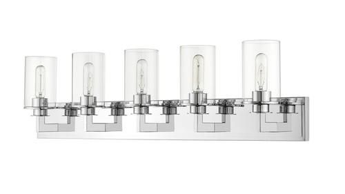 Z-Lite 462-5V Nickel Savannah 5-Light 39"W Vanity Light With Clear Glass Shades - Picture 2 of 12