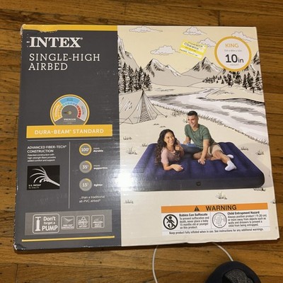 Intex Single-High Airbed Dura Beam Standard Air Lock KING 10'' Height New