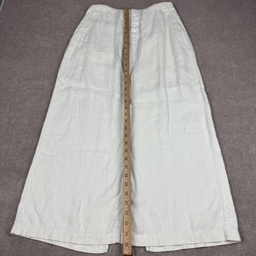 Eddie Bauer Skirt Womens 6 Ivory 100% Linen Maxi Button Front Drawstring Pockets - Picture 10 of 18