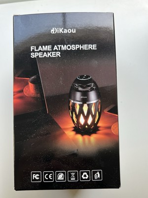 LED Light Flame Wireless Bluetooth Speaker 6.75'' Tall Outdoor - DiKaou NIB