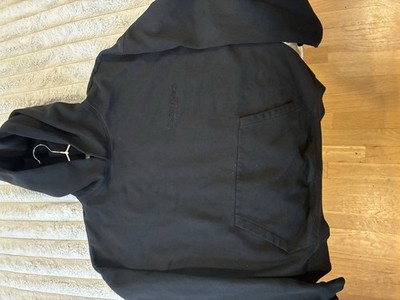 Fear of God Essentials Black Pullover Hoodie Cotton Fleece Logo Long Sleeve
