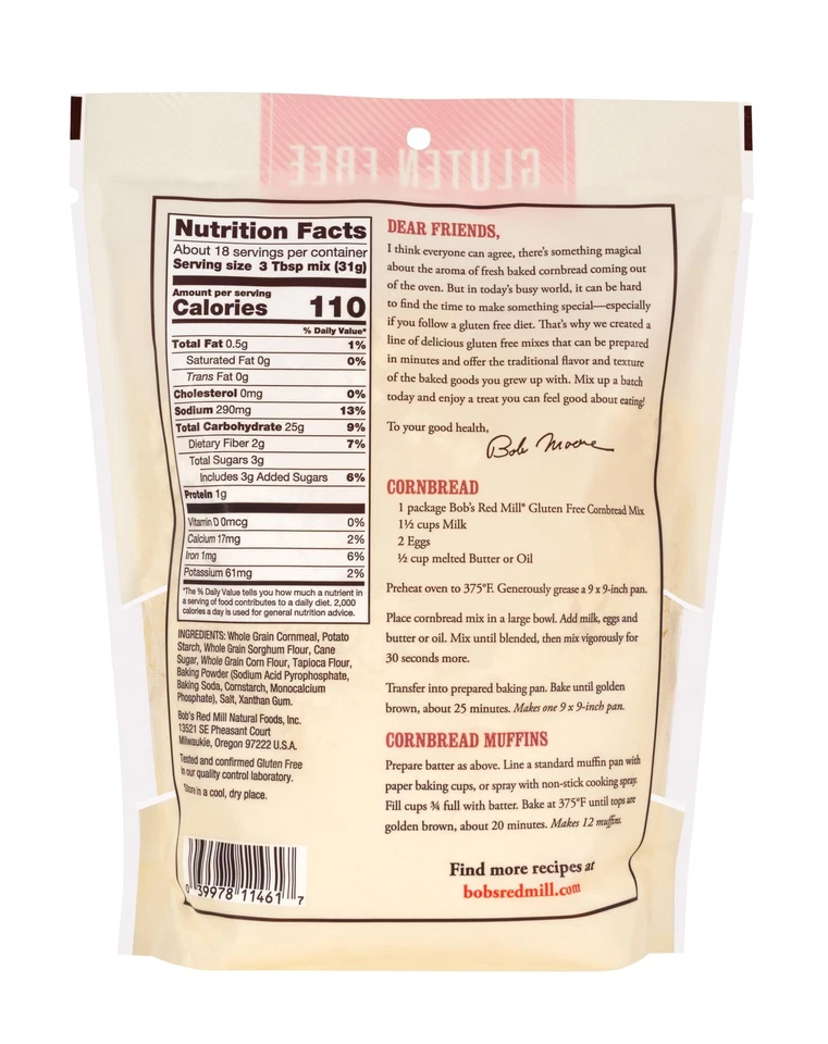 Gluten Free Cornbread and Muffin Mix - 20 Ounce Pack of 4 – Package makes one... - Image 3 of 4