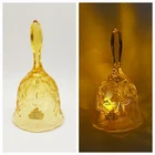 VINTAGE Fenton Art Glass Inverted Strawberry Yellow Amber Luminary Bell GLOWS