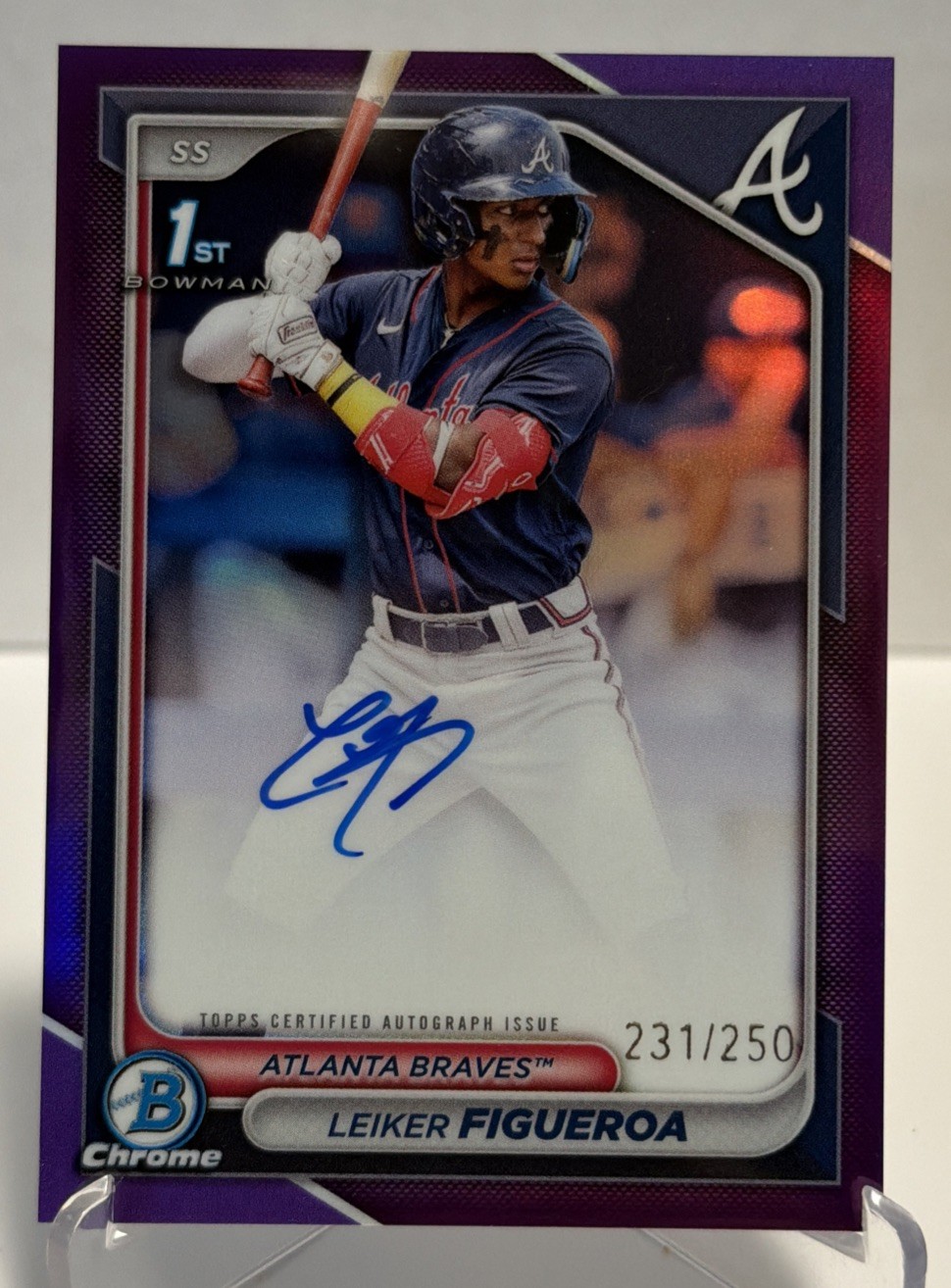 2024 Bowman Chrome Baseball Leiker Figueroa 1st Bowman Purple Refractor Auto/250
