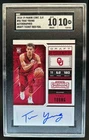 2018-19 Contenders Draft Trae Young Red Foil Draft Ticket RC Auto #56 SGC 10/10