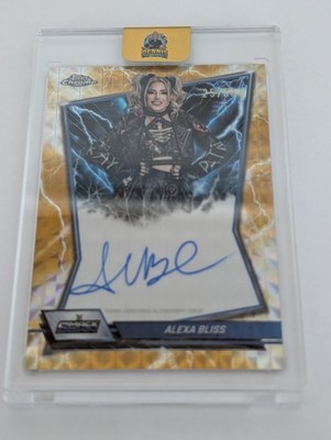 2026 Topps Chrome WWE Alexa Bliss Autograph /50 Gold Geometric On Card